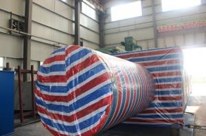 600噸游艇搬運機出口發(fā)貨前 包裝現場