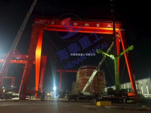 造船門(mén)機(jī)連夜吊裝，海泰重工助力蘇豪船舶起航